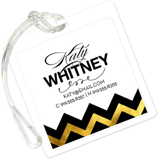 Gold Sophisticated Posh Luggage Tags